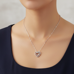 Load image into Gallery viewer, 925 Sterling Silver Heart Shape Pendant Necklace with Adjustable Length