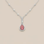 Load image into Gallery viewer, 925 Sterling Silver Ruby Stone Pendant Necklace with Adjustable Length