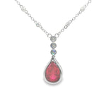 Load image into Gallery viewer, 925 Sterling Silver Ruby Stone Pendant Necklace with Adjustable Length