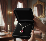 Load image into Gallery viewer, 925 Sterling Silver Ruby Stone Pendant Necklace with Adjustable Length