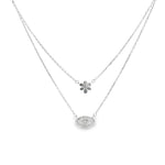 Load image into Gallery viewer, 925 Sterling Silver Double Layered Pendant Necklace with Adjustable Length