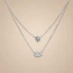 Load image into Gallery viewer, 925 Sterling Silver Double Layered Pendant Necklace with Adjustable Length