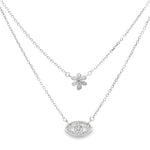 Load image into Gallery viewer, 925 Sterling Silver Double Layered Pendant Necklace with Adjustable Length