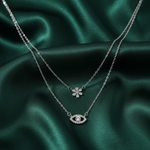 Load image into Gallery viewer, 925 Sterling Silver Double Layered Pendant Necklace with Adjustable Length