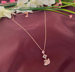 Load image into Gallery viewer, Swan Pendant Rose 925 Sterling Silver With Chain