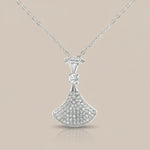 Load image into Gallery viewer, 925 Sterling Silver Classic Fan Pendant Necklace with Adjustable Length For Women