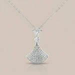 Load image into Gallery viewer, 925 Sterling Silver Classic Fan Pendant Necklace with Adjustable Length For Women
