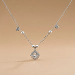 Load image into Gallery viewer, 925 Sterling Silver Classic Pendant With Pearl Chain Necklace with Adjustable Length For Women