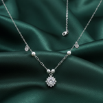 Load image into Gallery viewer, 925 Sterling Silver Classic Pendant With Pearl Chain Necklace with Adjustable Length For Women