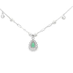 Load image into Gallery viewer, 925 Sterling Silver Classic Emerald Green Stone Pendant Necklace with Adjustable Length