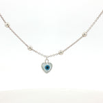 Load image into Gallery viewer, Luxury 925 Sterling Silver Heart Shape Evil Eye Pendant with Chain