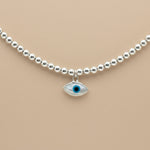 Load image into Gallery viewer, 925 Sterling Silver Evil Eye Pendant Necklace with Adjustable Length