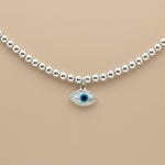Load image into Gallery viewer, 925 Sterling Silver Evil Eye Pendant Necklace with Adjustable Length