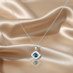 Load image into Gallery viewer, 925 Sterling Silver Evil Eye Shape Pendant Necklace with Adjustable Length