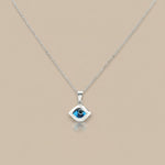 Load image into Gallery viewer, 925 Sterling Silver Evil Eye Shape Pendant Necklace with Adjustable Length