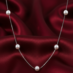 Load image into Gallery viewer, Pearl Necklace 925 Sterling Silver With adjustable Chain