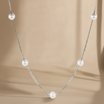 Load image into Gallery viewer, Pearl Necklace 925 Sterling Silver With adjustable Chain