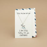 Load image into Gallery viewer, Still Falling For you 925 Sterling Silver Pendant Adjustable Chain with Message Postcard