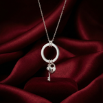 Load image into Gallery viewer, You Hold Key To My Heart 925 Sterling Silver Pendant Adjustable Chain with Message Postcard