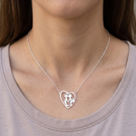 Load image into Gallery viewer, We Always Together In Heart 925 Sterling Silver Pendant Adjustable Chain with Message Postcard