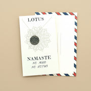 Namaste Lotus 925 Sterling Silver Pendant Adjustable Chain with Message Postcard