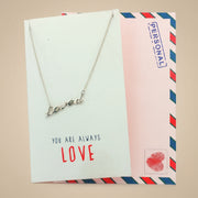 Love 925 Sterling Silver Pendant Adjustable Chain with Message Postcard