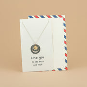 Love 925 Sterling Silver Pendant Adjustable Chain with Message Postcard