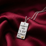 Load image into Gallery viewer, I Couldn't Say " I DO" Without You 925 Sterling Silver Pendant Adjustable Chain with Message Postcard