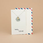 Load image into Gallery viewer, Love 925 Sterling Silver Pendant With Adjustable Chain with Message Postcard