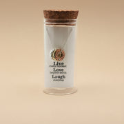 Laugh Everyday 925 Sterling Silver Pendant With Chain Adjustable Length in Glass Bottle