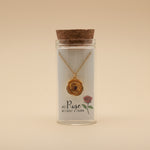 Load image into Gallery viewer, Rose 925 Sterling Silver Pendant With Chain Adjustable Length in Glass Bottle