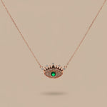 Load image into Gallery viewer, 925 Sterling Silver Eye Shape Pendant Necklace with Adjustable Length
