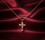 Load image into Gallery viewer, 925 Sterling Silver Cross Pendant Necklace with Adjustable Length