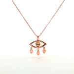 Load image into Gallery viewer, 925 Sterling Silver Eye Shape Pendant Necklace with Adjustable Length
