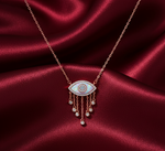 Load image into Gallery viewer, 925 Sterling Silver Eye Shape Pendant Necklace with Adjustable Length