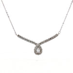 Load image into Gallery viewer, Luxury 925 Sterling Silver Crystal Pear Shape Pendant with Chain