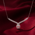 Load image into Gallery viewer, Luxury 925 Sterling Silver Crystal Pear Shape Pendant with Chain