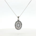 Load image into Gallery viewer, 925 Sterling Silver Oval Shape Pendant Necklace with Adjustable Length