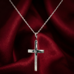 Load image into Gallery viewer, 925 Sterling Silver Diamond Criss Cross Pendant Necklace with Adjustable Length