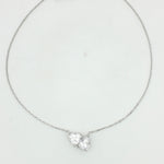 Load image into Gallery viewer, 925 Sterling Silver Heart Flower Shape Pendant Necklace with Adjustable Length