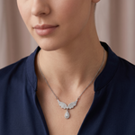 Load image into Gallery viewer, 925 Sterling Silver Stud Diamond Pendant Necklace with Adjustable Length