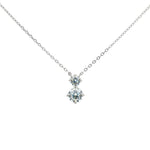 Load image into Gallery viewer, 925 Sterling Silver Stud Diamond Pendant Necklace with Adjustable Length
