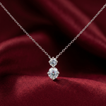 Load image into Gallery viewer, 925 Sterling Silver Stud Diamond Pendant Necklace with Adjustable Length