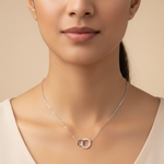 Load image into Gallery viewer, 925 Sterling Silver Round Pendant Necklace with Adjustable Length