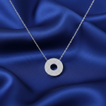 Load image into Gallery viewer, 925 Sterling Silver Round Pendant Necklace with Adjustable Length