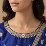 Load image into Gallery viewer, 925 Sterling Silver Round Pendant Necklace with Adjustable Length