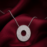 Load image into Gallery viewer, 925 Sterling Silver Round Pendant Necklace with Adjustable Length