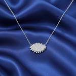 Load image into Gallery viewer, 925 Sterling Silver Eye Shape Pendant Necklace with Adjustable Length