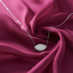 Load image into Gallery viewer, 925 Sterling Silver Eye Shape Pendant Necklace with Adjustable Length