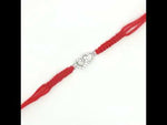 Load and play video in Gallery viewer, Premium Heart Shape 925 Sterling Silver Rakhi for Brother